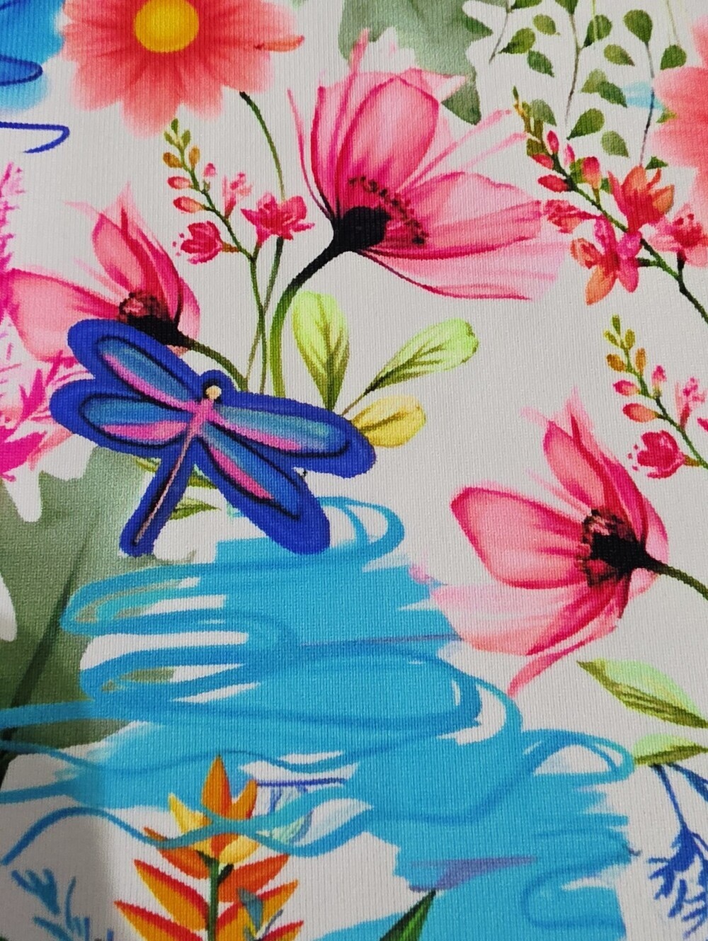 Lulu B Dress Large SPF 50 Tropical Floral Dragonfly Sailboat Sleeveless Resort - Picture 7 of 13